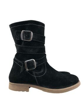 ROAN by Bed Stu Women's Size 7.5 Lola Black Genuine Suede Leather Moto Boots